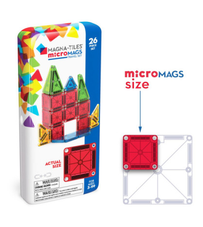 Magna-Tiles magnetická stavebnica microMAGS Travel Set 26 dielov