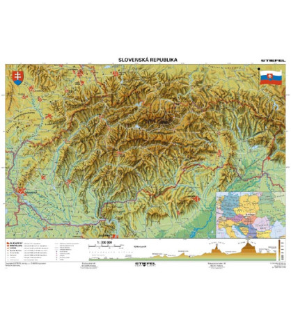 SR všeobecnogeografická mapa 160x120cm