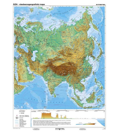 Ázia - všeobecnogeografická mapa 140x190cm