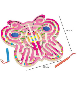 Magnetický drevený labyrint – čísla a motýľ