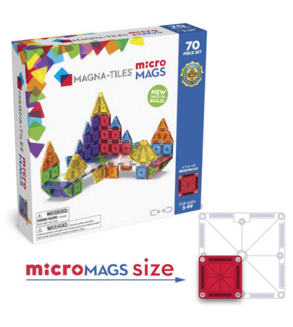 Magna-Tiles magnetická stavebnica microMAGS Deluxe Set 70 dielov